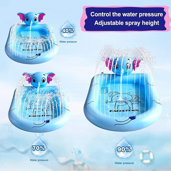 SALE - New 68" Splash Pad for Kids Pool with Sprinkler Outdoor Toy Pink or Blue​ - Picture 6 of 14